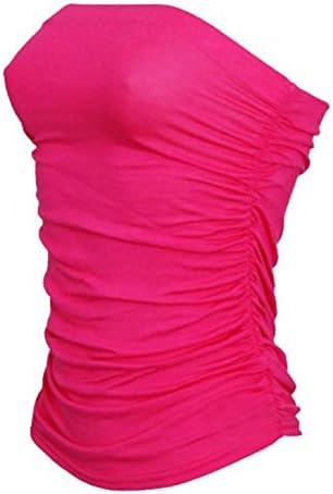 Women Ladies Ruched Bandeau Boob Tube Vest Crop Bra Top