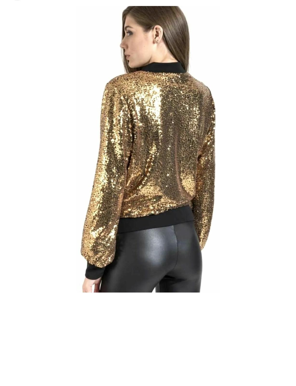 LUXE DIVA New sequin glitter bomber Ladies club dance party festival costume biker jacket