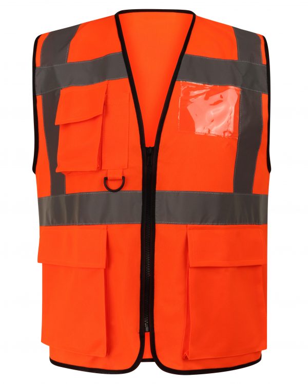 LUXE DIVA Hi Vis Viz Vest High Visibility Waistcoat With Phone & ID Pockets Yellow Work S - 3XL