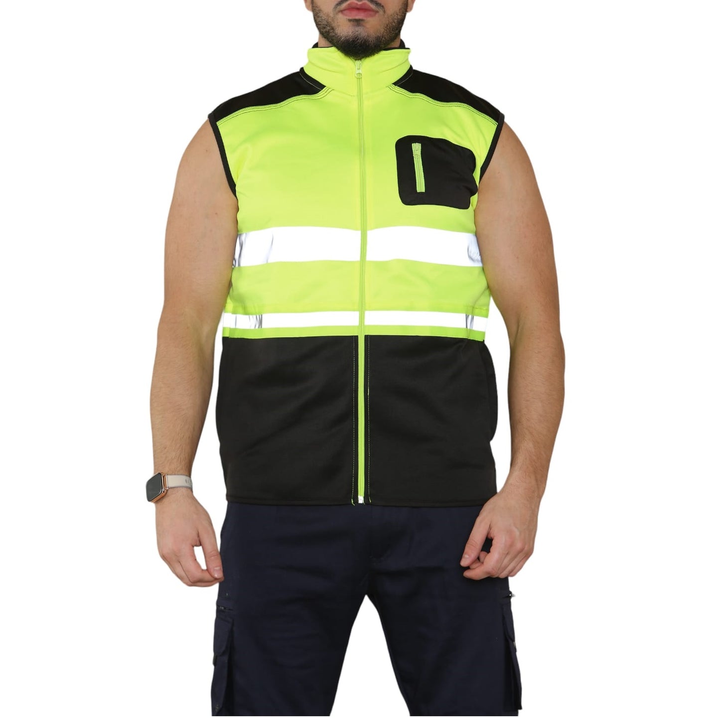 Hi Viz High Visibility Body Warmer Workwear Safety Wear Sleeveless Waistcoat