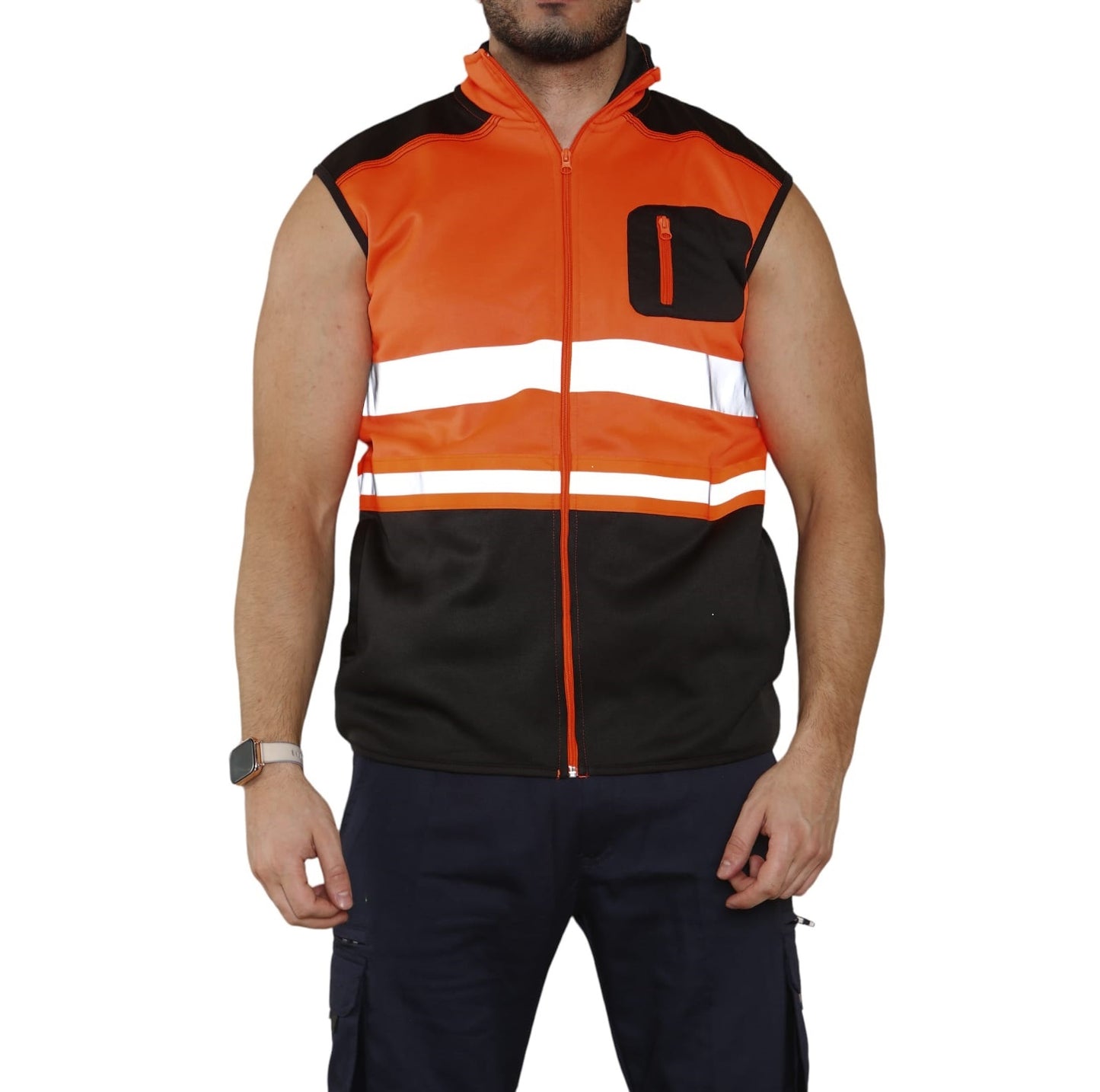 Hi Viz High Visibility Body Warmer Workwear Safety Wear Sleeveless Waistcoat