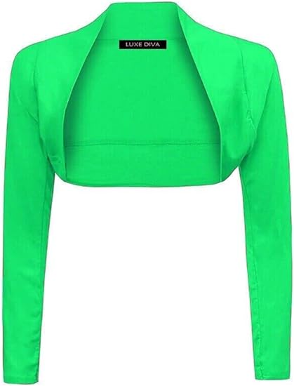 Womens Plain Long Sleeve Bolero Shrug Crop Top Ladies Cropped Cardigan Tops UK 16-26