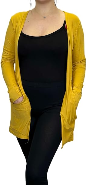 Ladies Long Sleeve Pocket Cardigan Womens Top Sizes 8-26