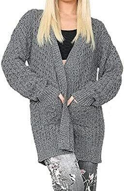 Women Crochet Knitted Oversized Cardigan Ladies Jumpers Open Front Long Sleeve Plus Size Sheer Knit Solid Cardigans Top