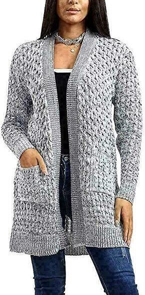 Women Crochet Knitted Oversized Cardigan Ladies Jumpers Open Front Long Sleeve Plus Size Sheer Knit Solid Cardigans Top