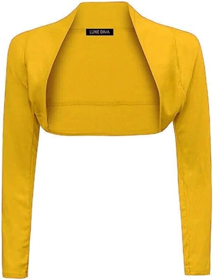 Womens Plain Long Sleeve Bolero Shrug Crop Top Ladies Cropped Cardigan Tops UK 16-26