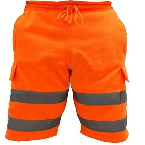 Hi Vis Viz Shorts High Visibility Reflective Pants Work Wear Combat Cargo Shorts Menswear Underwear Workwear Man Stripe Striped Tropical