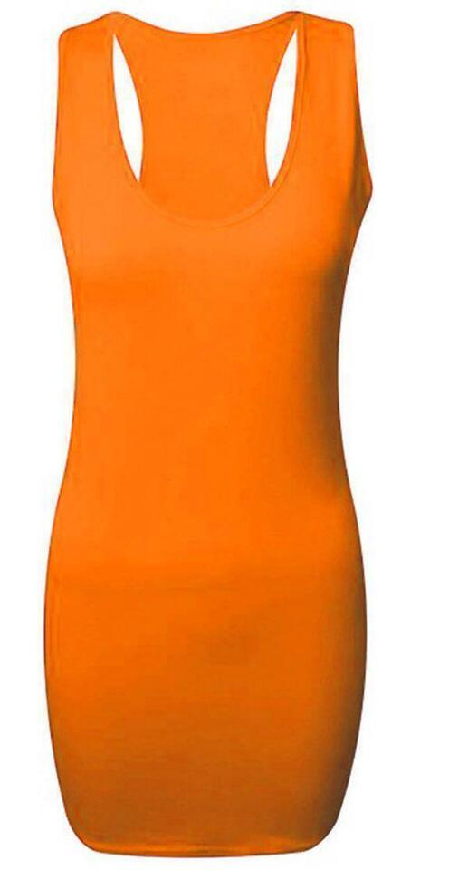 New Ladies Womens Long Racer Back Bodycon Muscle Vest Top Gym Top 8-26