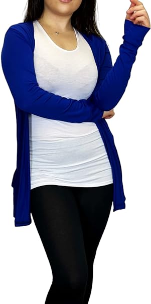 Ladies Long Sleeve Pocket Cardigan Womens Top Sizes 8-26