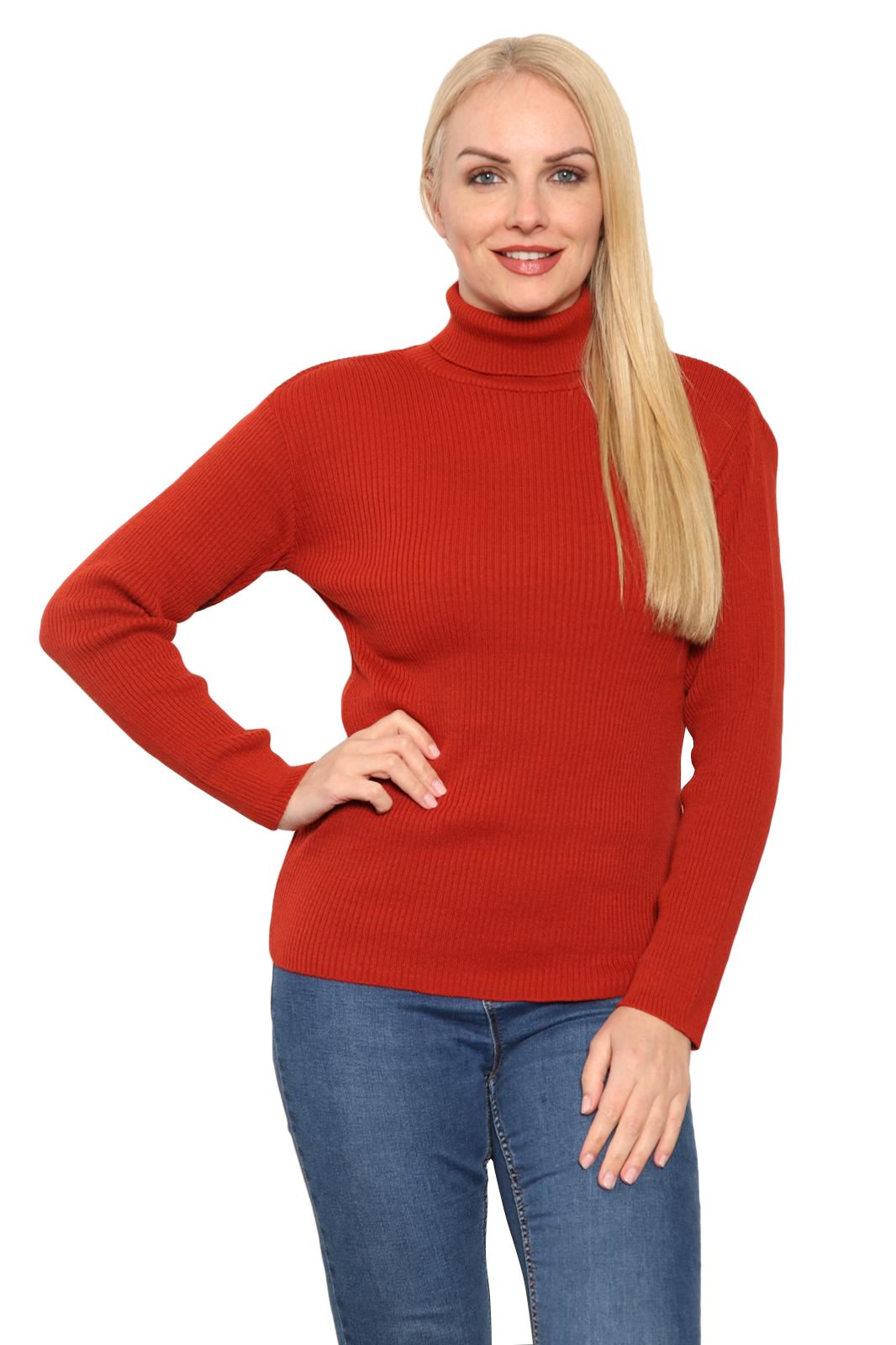 Ladies High Roll Neck Fine Jumper Sweater Long Sleeve Polo Ribbed Top