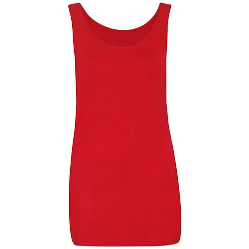 Womens Scoop Neck Sleeveless Ladies Long Stretch Plain Vest Strappy T-Shirt Top