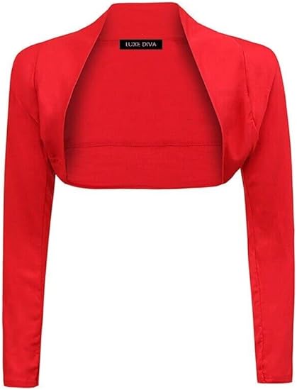 Womens Plain Long Sleeve Bolero Shrug Crop Top Ladies Cropped Cardigan Tops UK 16-26