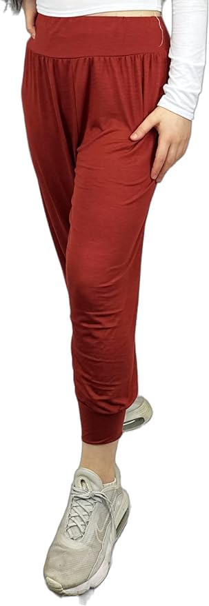 Harem Pants for Women UK Plain & Printed - Full Length Ankle Cuff Stretchy and Comfortable Alibaba Hippie Trouser for Yoga and Beach Festivals