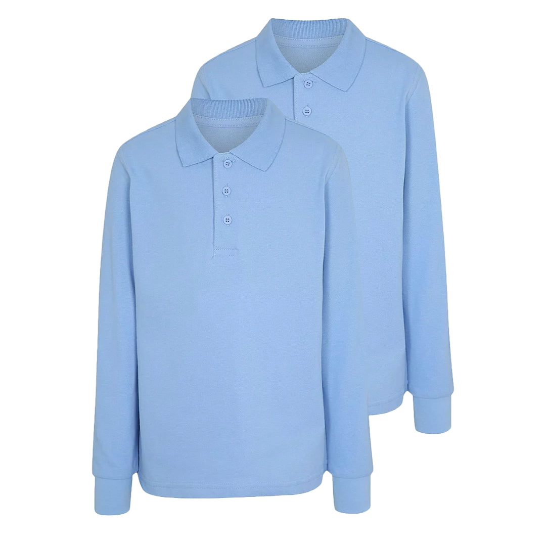 Boys Girls Plain Polo Shirts Kids Summer Long Sleeve School T-Shirts Top School Shirts Uniform PE Top