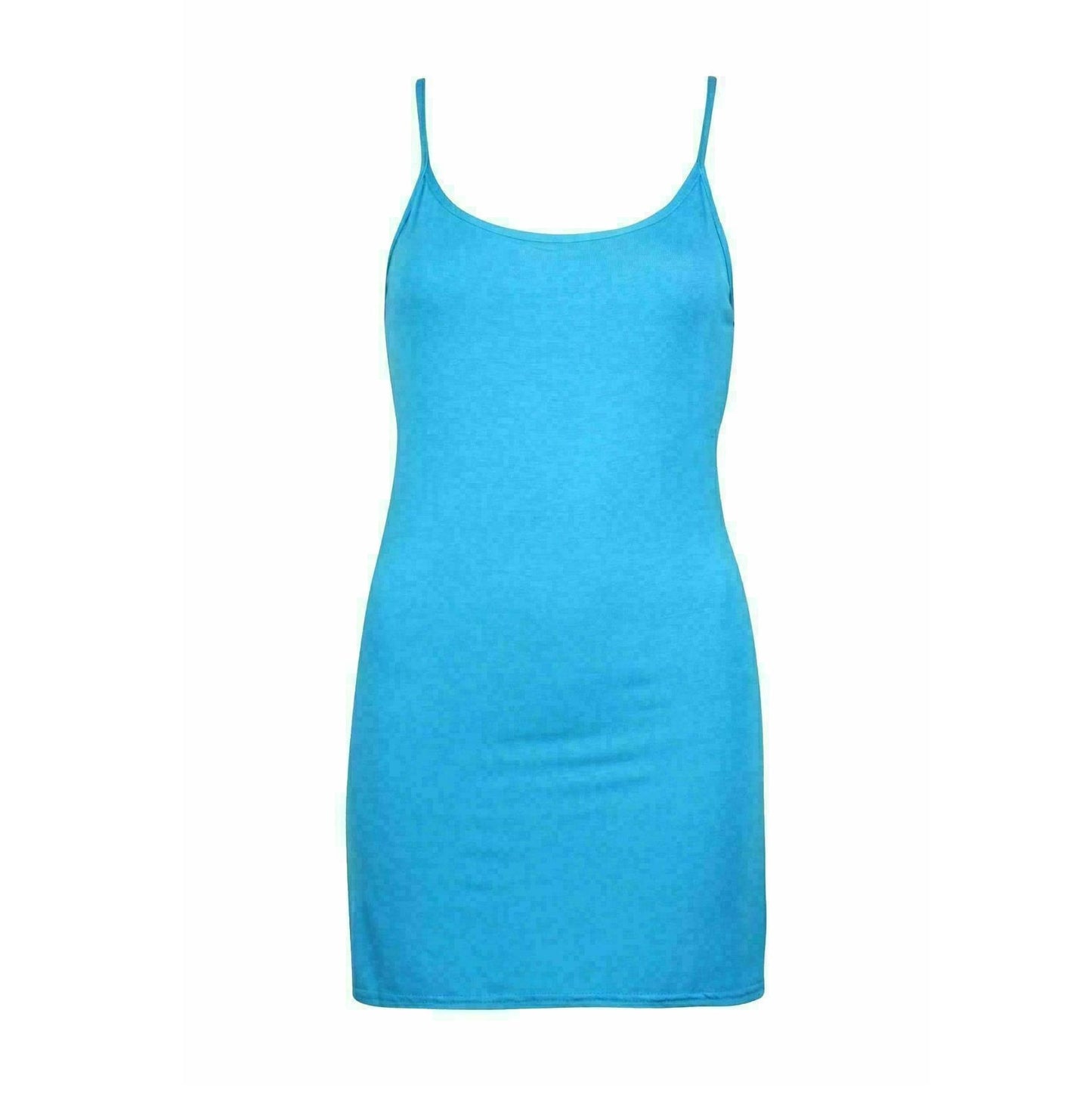 WOMENS CAMI TUNIC DRESS BODYCON LADIES MINI SUMMER STRAPPY PLAIN VEST TOP