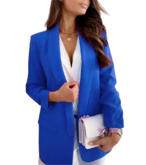 LUXEDIVA Womens Ruched Sleeve Blazer Collared Casual Formal Lined Jacket Ladies Top