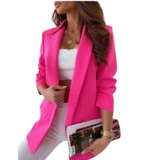 LUXEDIVA Womens Ruched Sleeve Blazer Collared Casual Formal Lined Jacket Ladies Top