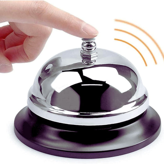 LUXE DIVA Reception Call Bell Stainless Steel Hand Held Desk Service Bell Attention Call Ringer Counter Bell for Hotels, Schools, Restaurants, Reception Areas, Hospitals, Warehouses & Bars (1)