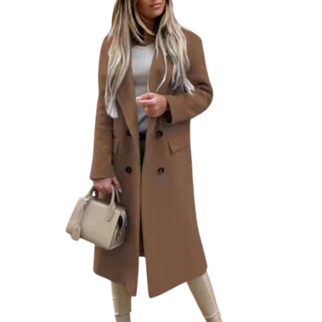 LUXE DIVA Women's Winter Coat Wool Autumn And Casual Thickening Warm Long-Sleeved Mid Length Coat, S-2XL