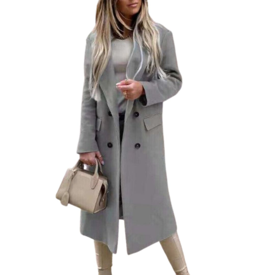 LUXE DIVA Women's Winter Coat Wool Autumn And Casual Thickening Warm Long-Sleeved Mid Length Coat, S-2XL