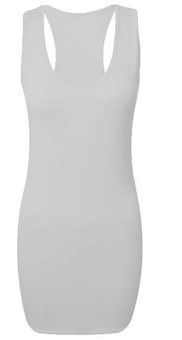 New Ladies Womens Long Racer Back Bodycon Muscle Vest Top Gym Top 8-26