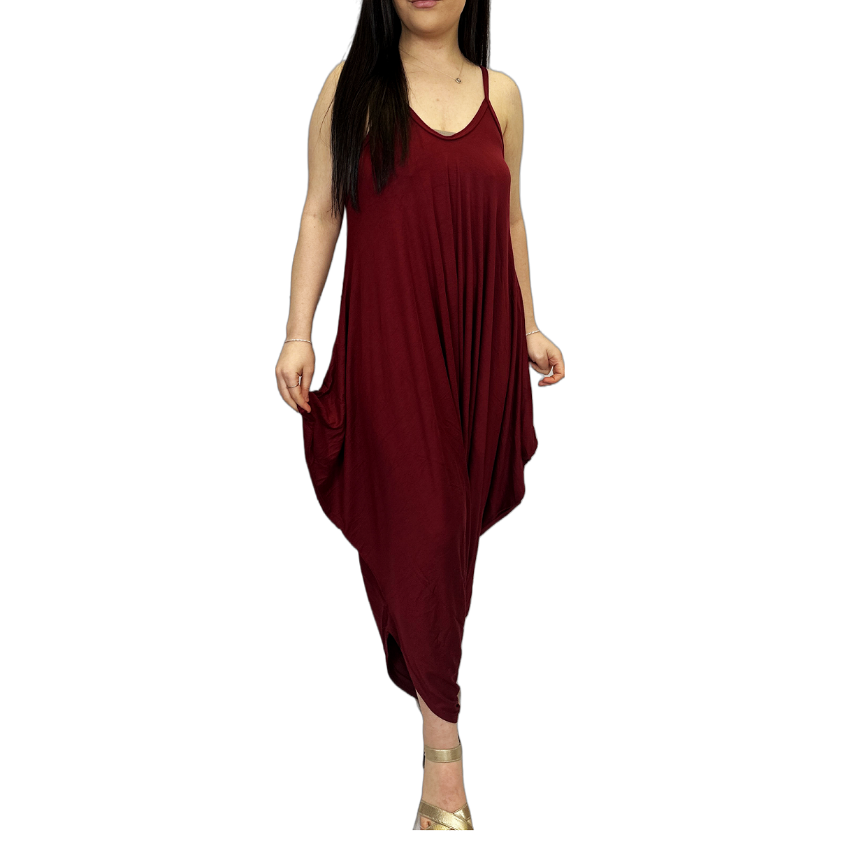 New Ladies Cami Lagenlook Romper Baggy Harem Jumpsuit Playsuit Dress Womens Hareems V Neck Harems Dress All in One Jumpsuit Romper