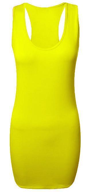 New Ladies Womens Long Racer Back Bodycon Muscle Vest Top Gym Top 8-26