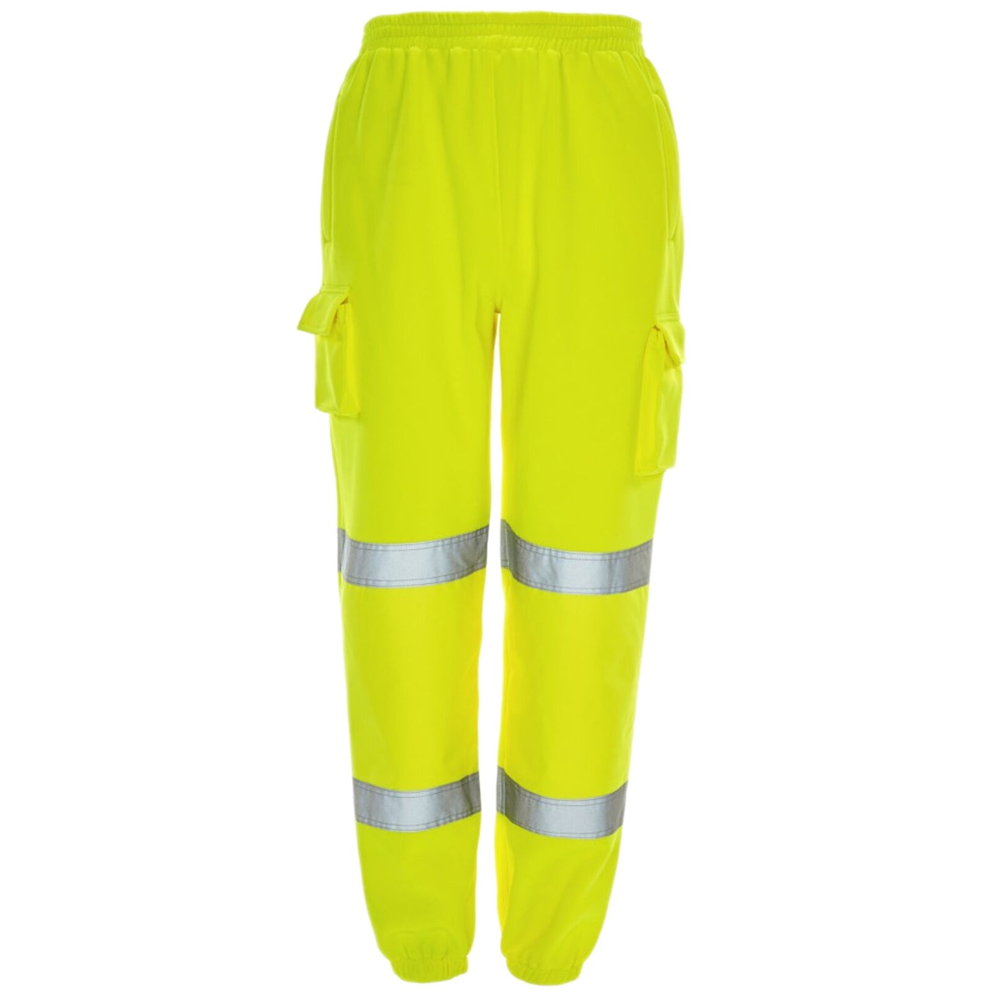 Mens Hi Vis Viz Visibility Jogging Pants Work Sweatpants Safety Joggers Trousers