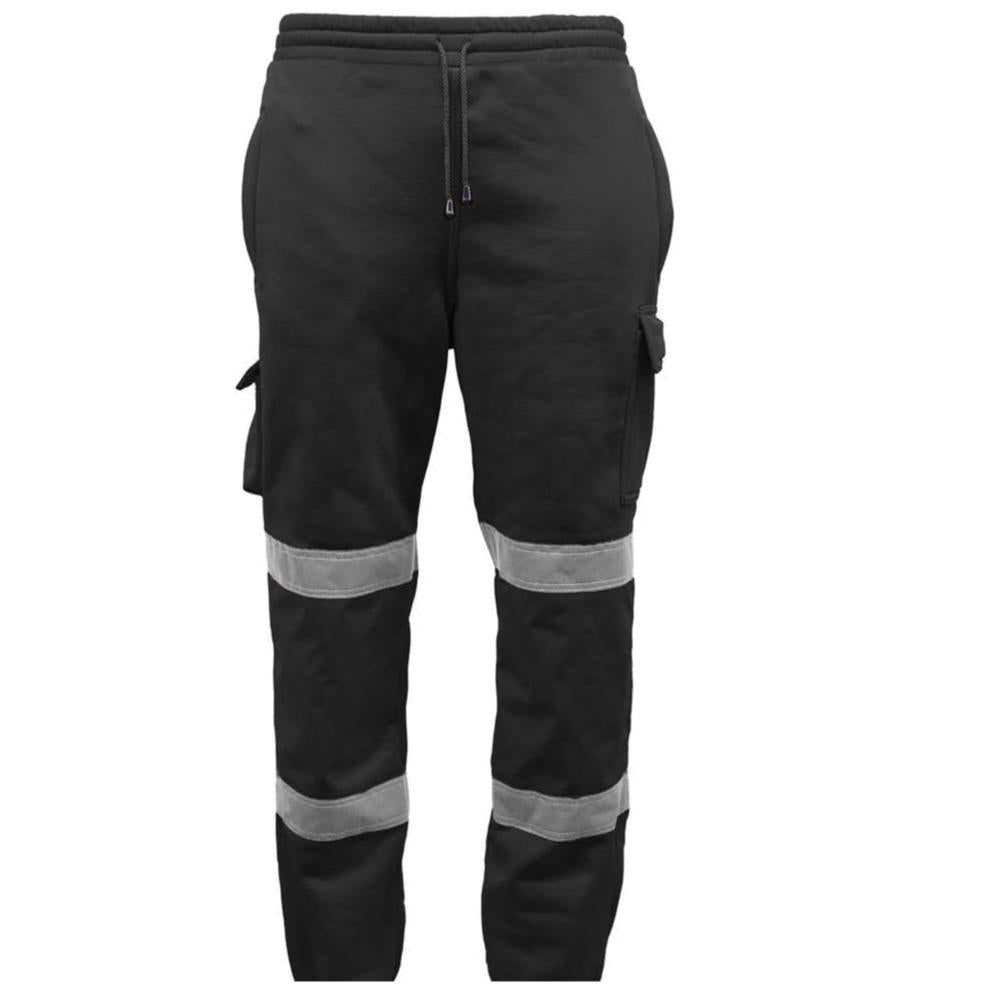 LUXE DIVA Mens Hi Vis Visibility Viz Safety Fleece Bottoms Work Wear Trouser Jogger Pants