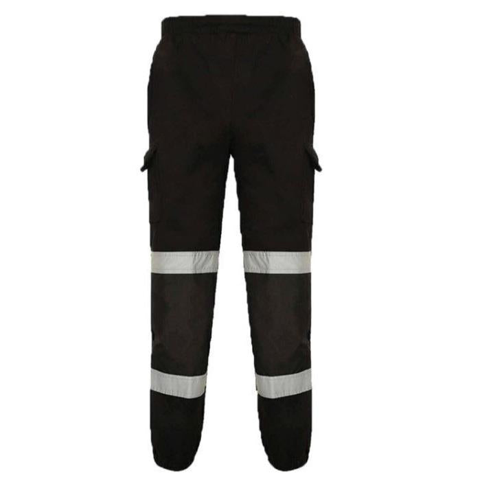 LUXE DIVA Mens Hi Vis Two Tone Jogging Bottoms Combat Trousers Workwear Joggers