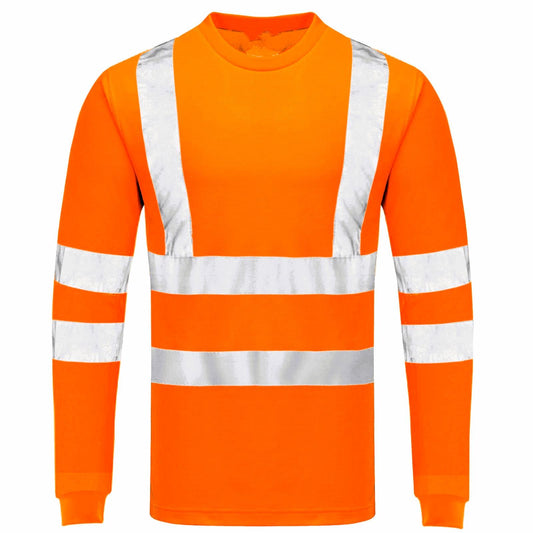 Hi Vis T-Shirt High Visibility Safety Security Worker Viz Reflective Tape Tops