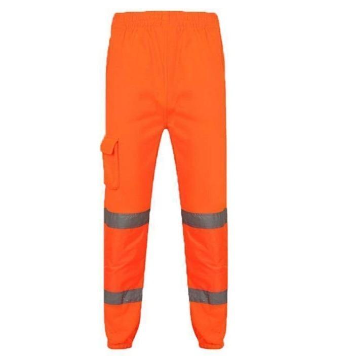 LUXE DIVA Mens Hi Vis Two Tone Jogging Bottoms Combat Trousers Workwear Joggers