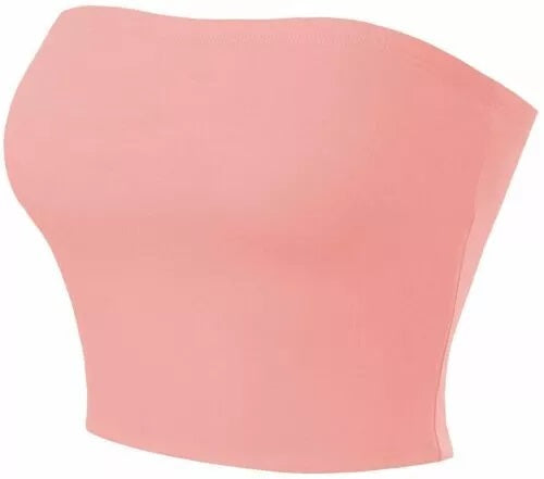 LUXEDIVA Ladies Strapless Bandeau Elastic Stretch Vest Womens Bra BoobTube Tank Crop Top