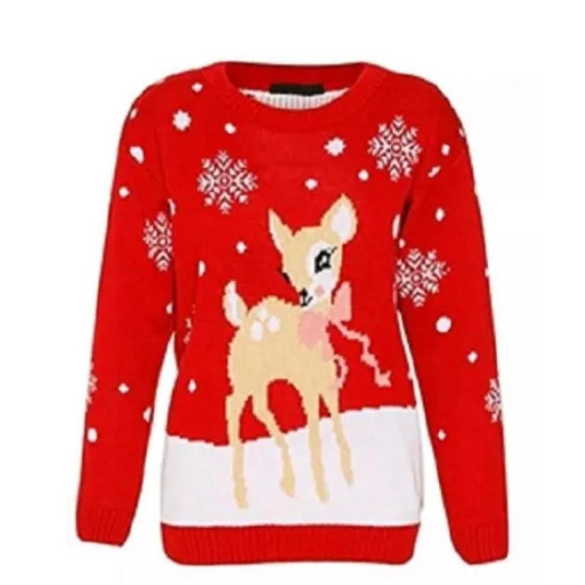 Kids Boys Girls Children Unisex XMAS Christmas Jumpers Knitted Reindeer Rudolph