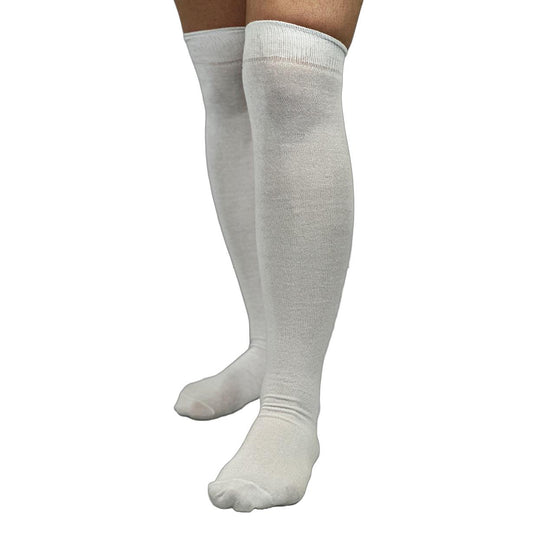 New Women PLAIN OVER THE KNEE Thigh High Socks Girls OTK Socks Uk Size 4-6