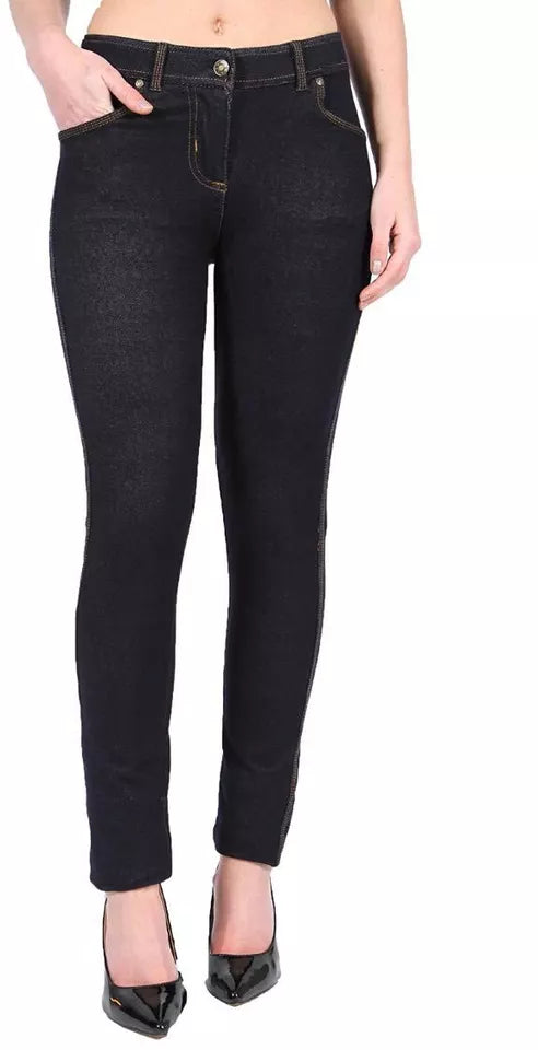 LUXE DIVA Women’s High-Waisted Skinny Jeggings – Stretchable Plain Black Denim Leggings with Pockets, Slim Fit Jeans Pants for Ladies & Girls, Size 8-22