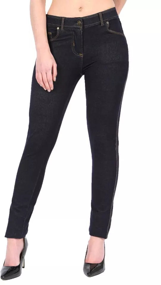 LUXE DIVA Women’s High-Waisted Skinny Jeggings – Stretchable Plain Black Denim Leggings with Pockets, Slim Fit Jeans Pants for Ladies & Girls, Size 8-22