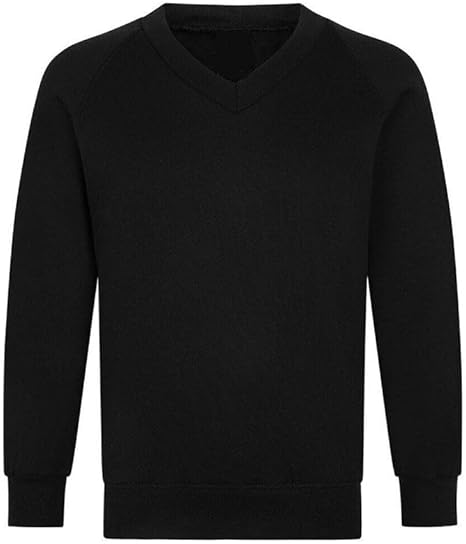 LUXE DIVA Girls Jumper Pullover V Neck School Uniform Kids Long Sleeve Sweater