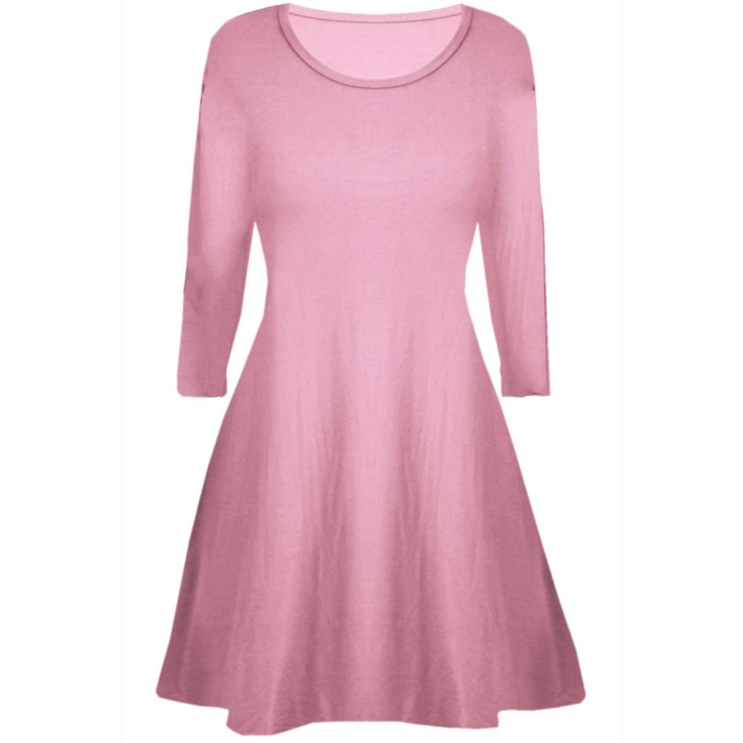 LUXE DIVA Girls Long Sleeve Dress - Flared Franki A-Line Skater Swing Style, Casual & Stylish Top for Kids 5-13 Years, School, Parties & Everyday