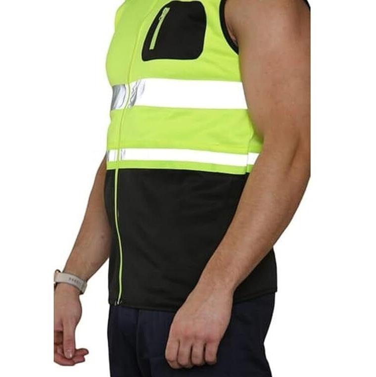 LUXE DIVA Hi Viz High Visibility Body Warmer Workwear Safety Wear Sleeveless Waistcoat Fleece Garment Menswear Reflective Clothing Pockets Small Uniforms Man