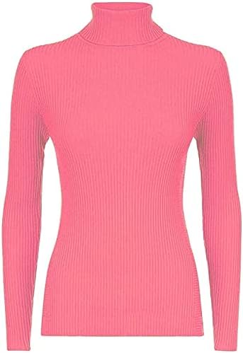 LUXE DIVA Women Ladies Ribbed Stretch Polo Turtle Neck Rib Top Jumper UK Size S/M-XXXL