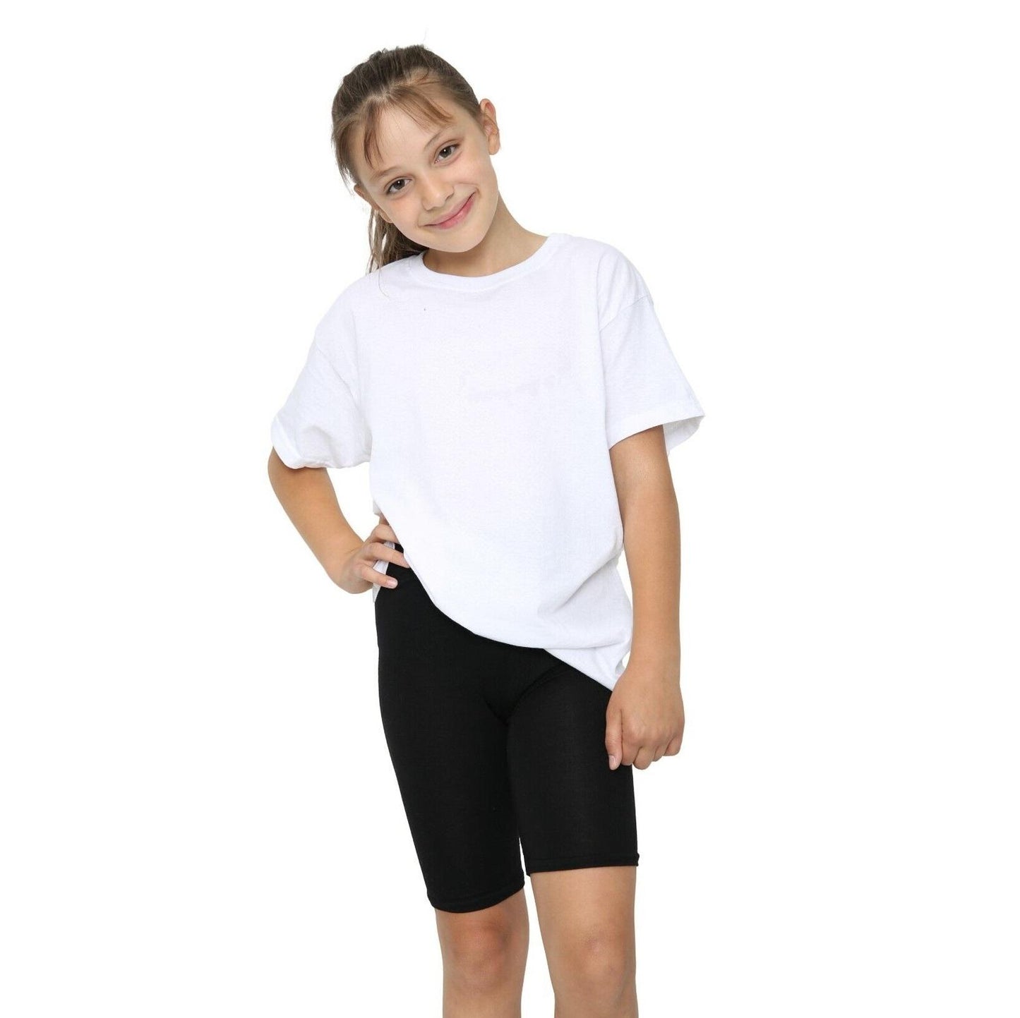 LUXE DIVA Girls Kids Stretch Cycling Cotton PE School Uniform Dance Gym Swim Shorts