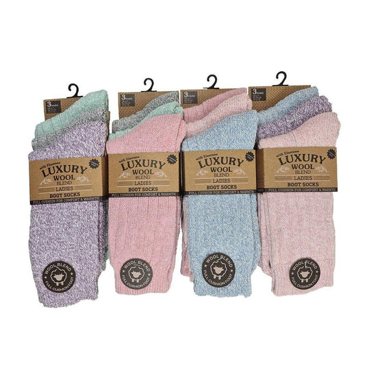 Ladies Non elastic Diabetic wool blend luxury socks size 4-7