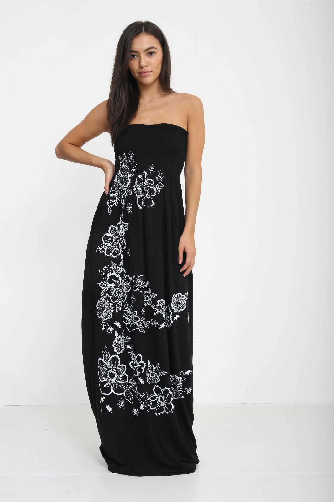 Women Ladies Chunky flora Print Sheering Maxi Dress