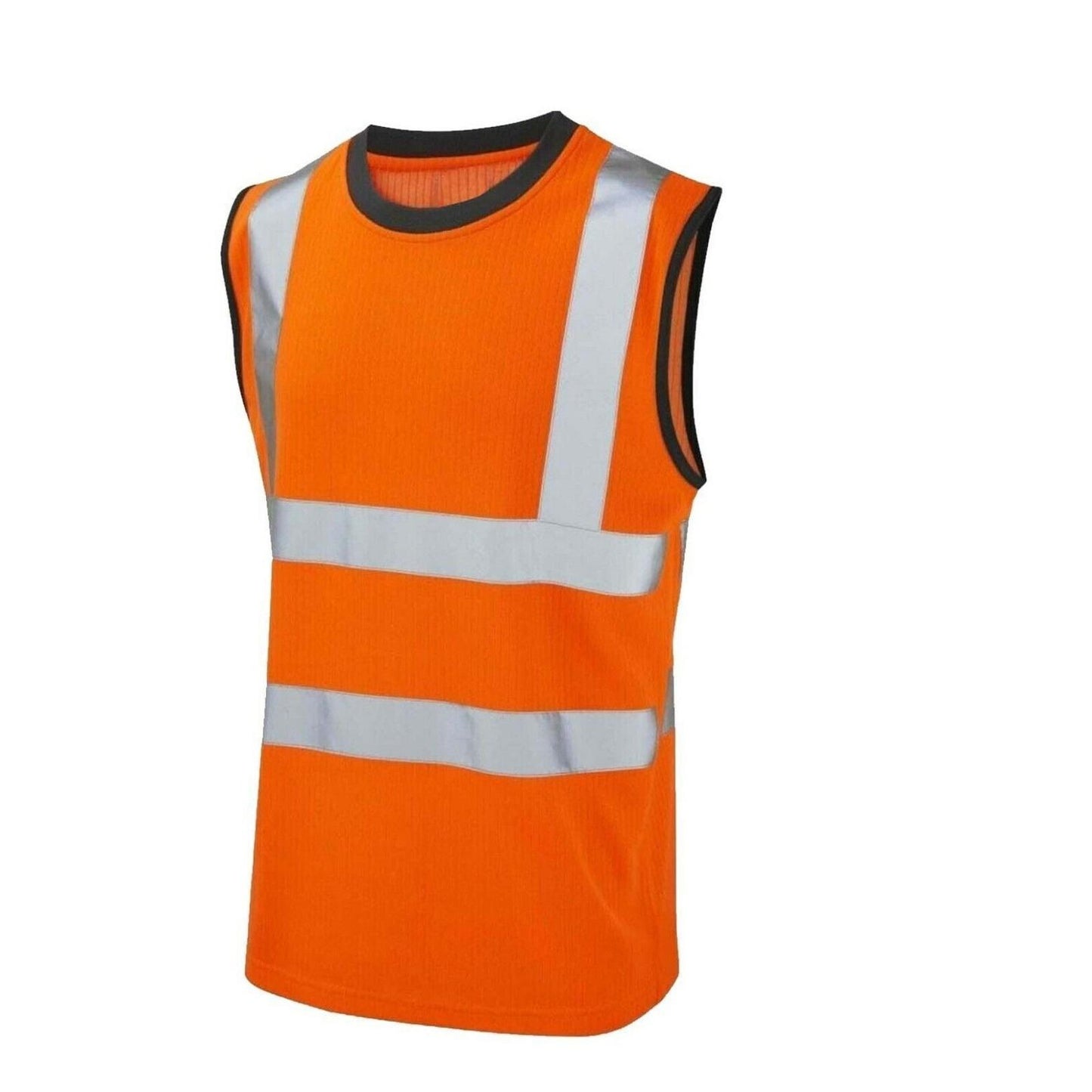 LUXE DIVA Hi Vis Viz Work Utility Sleeveless Round Neck T-Shirt Warning Vest