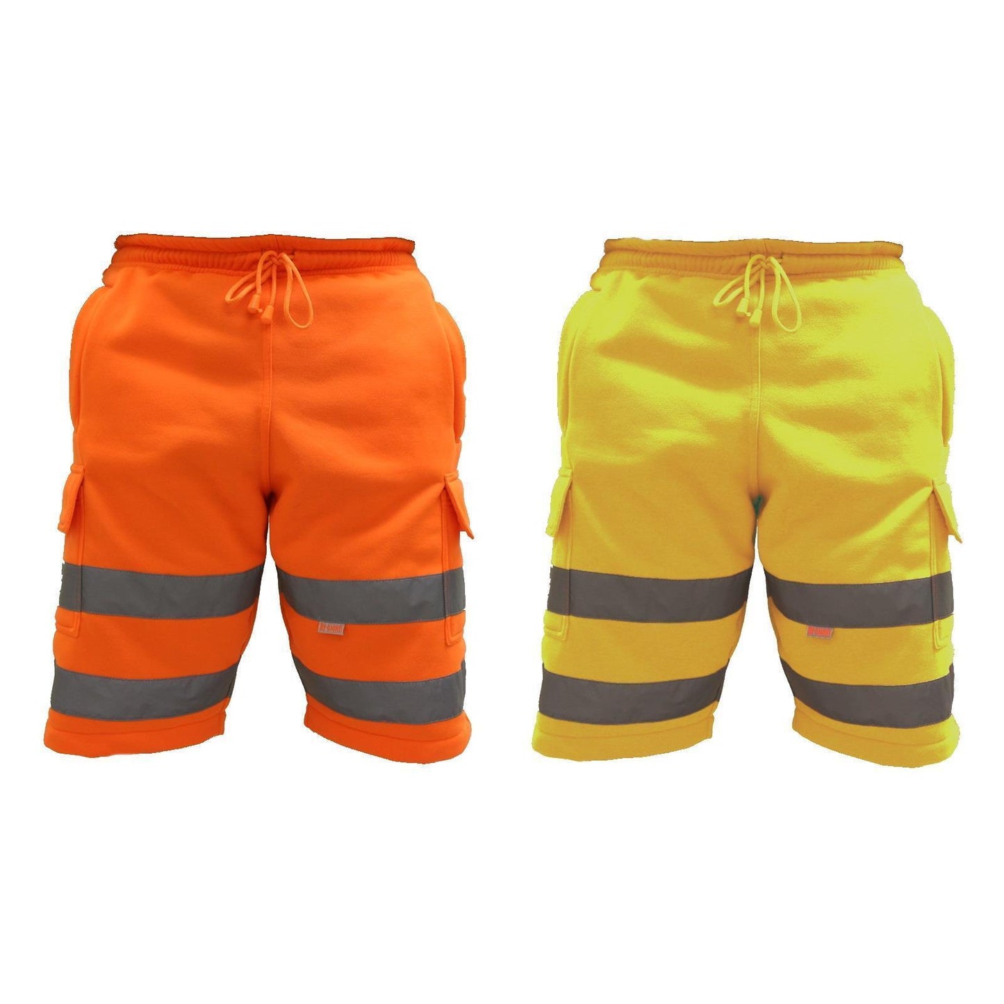 HUBIBUBI Hi Viz Combat Work Shorts High Visibility Yellow Orange Workwear S-2XL