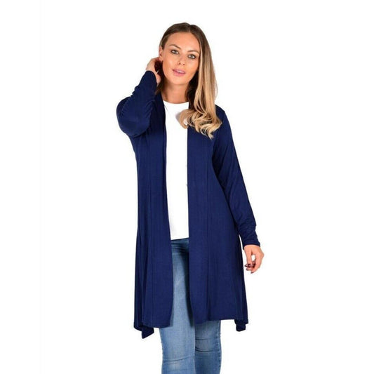 New Womens Ladies Long Sleeve Maxi Boyfriend Cardigan Open Floaty 8-22