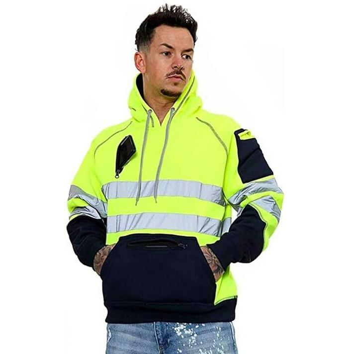 HUBIBUBI Mens Hi Viz Body Warmer High Visibility Gilet Jacket | Hi Viz Fleece Lined Waterproof Workwear Security Safety Wear Reflective Tape Gilet Waistcoat Phone & ID Pockets Vest Top S-3XL