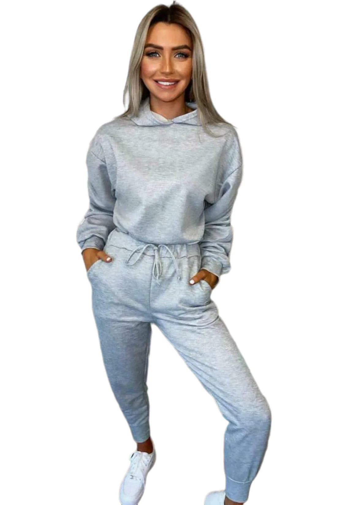 LUXE DIVA Women Ladies Ruched Sleeve Hoodie top & Bottom Suit Loungewear Tracksuit Set UK