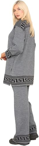 Ladies Long Sleeve High Neck Geometric Print Jumper Suit